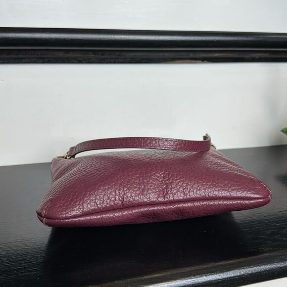 Lodis Genuine Leather Burgundy Shoulder Purse Like New, Pebbled - Picture 7 of 9